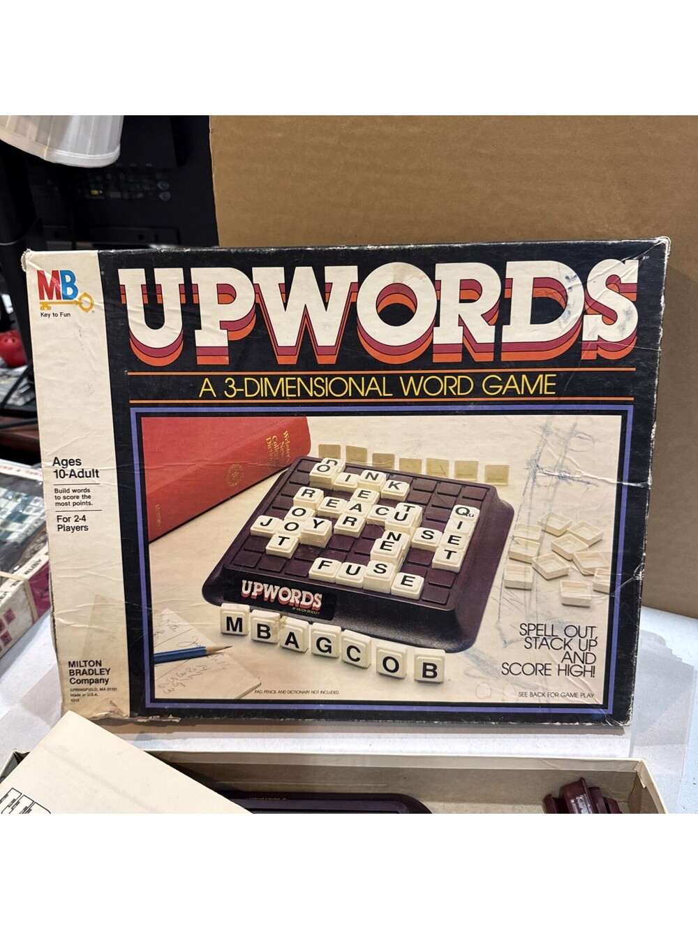 Vintage 1983 Upwords Milton Bradley 3-Dimensional Word Game complete